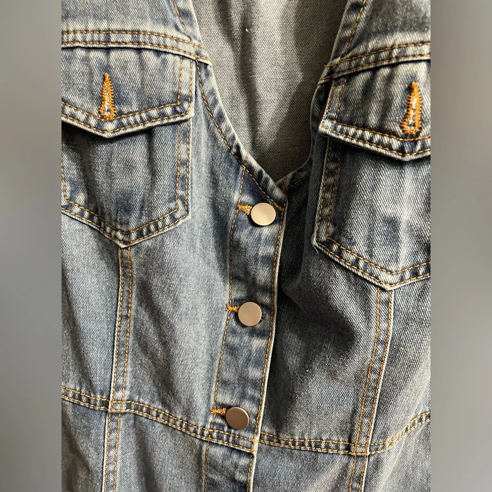 Denim Button-Down Dress - Picture 3 of 5